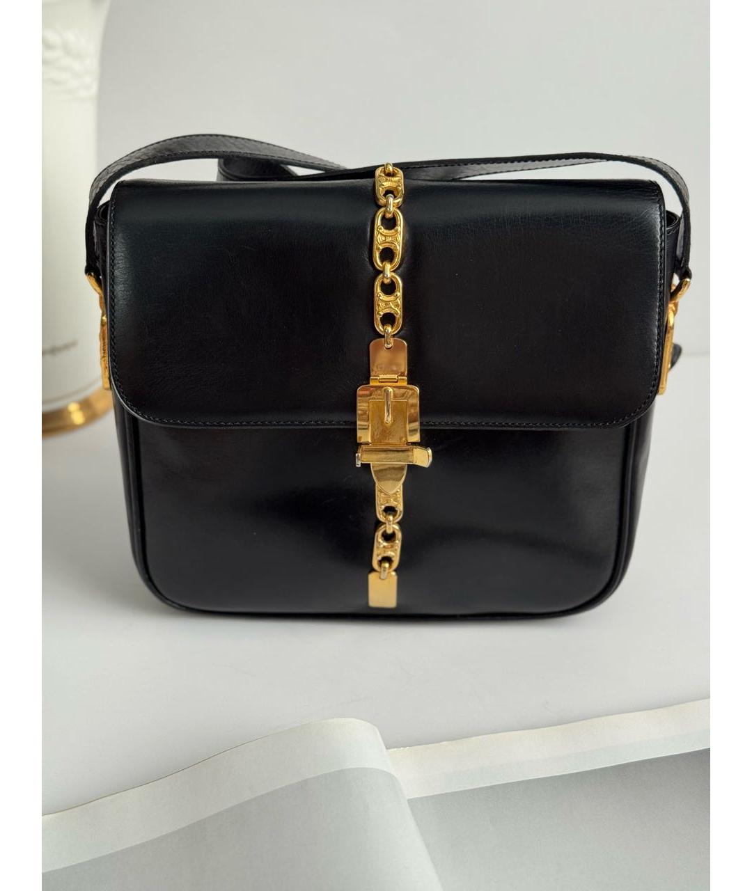 CELINE Черная кожаная сумка через плечо, фото 2