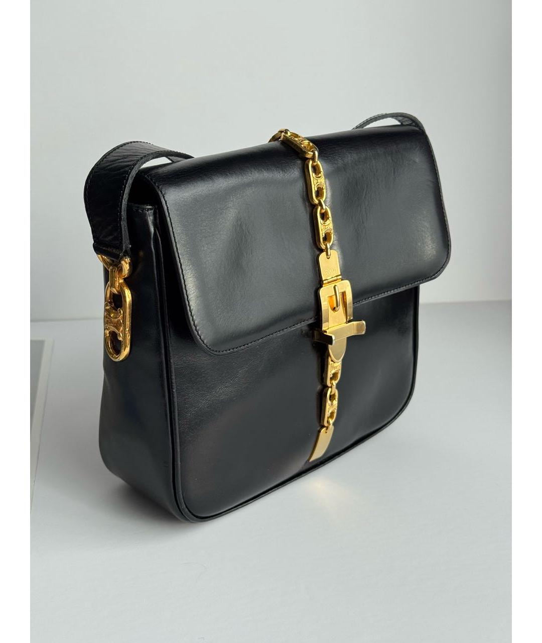 CELINE Черная кожаная сумка через плечо, фото 3
