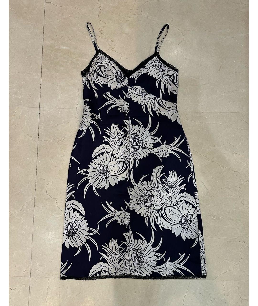 PRADA Синее шелковое коктейльное платье, фото 8