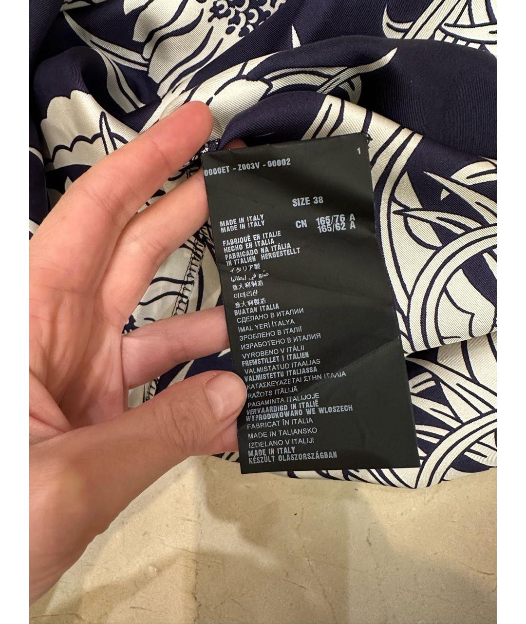 PRADA Синее шелковое коктейльное платье, фото 4