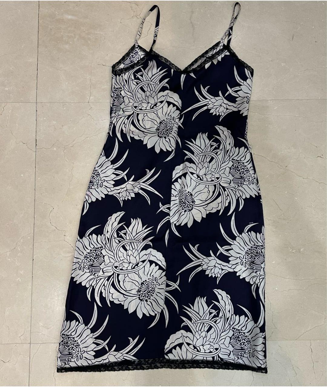 PRADA Синее шелковое коктейльное платье, фото 2