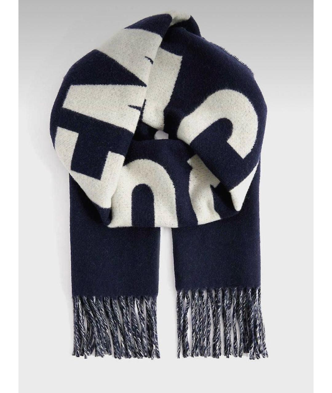 JACQUEMUS Темно-синий шерстяной шарф, фото 7