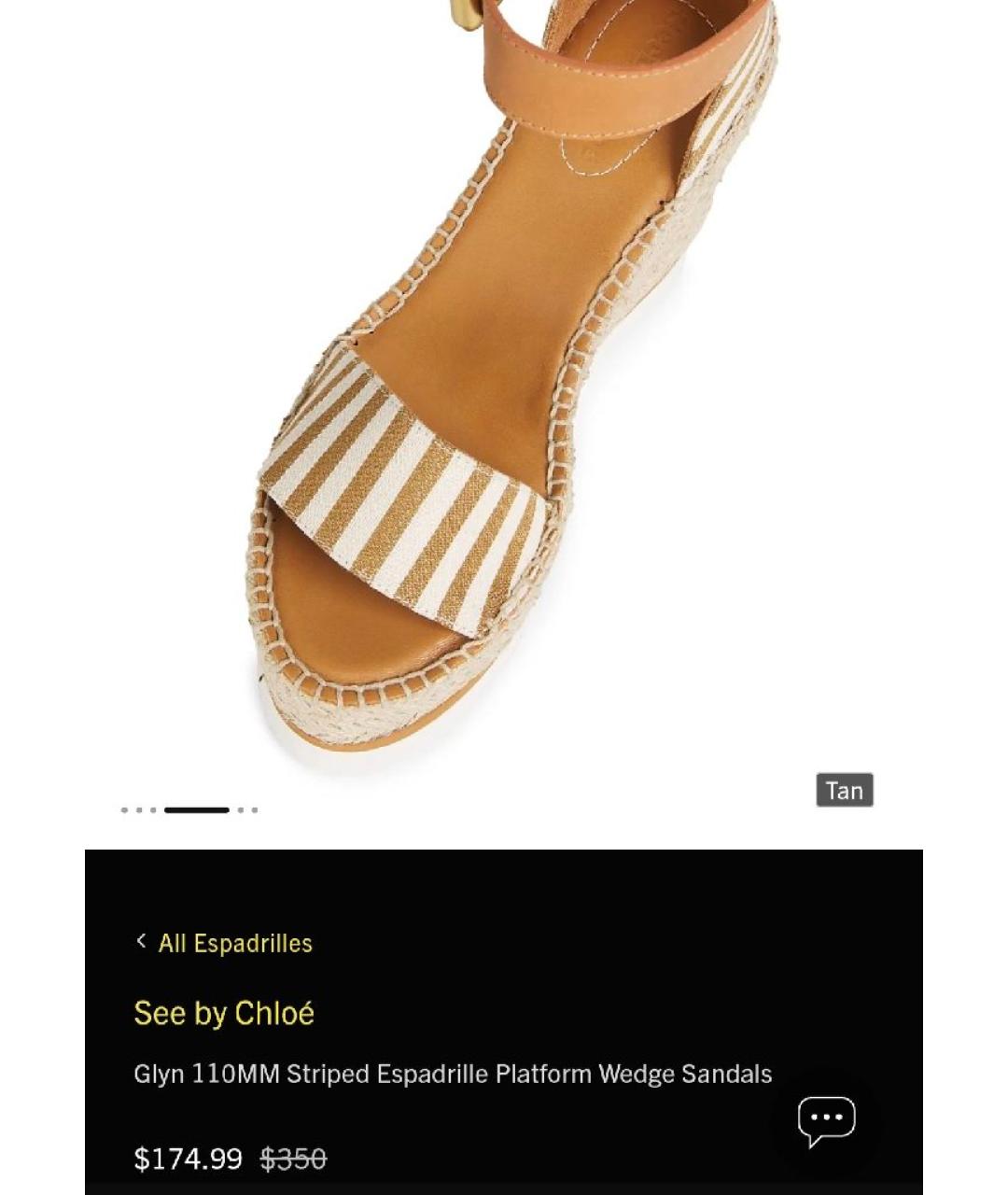 SEE BY CHLOE Бежевые текстильные босоножки, фото 5