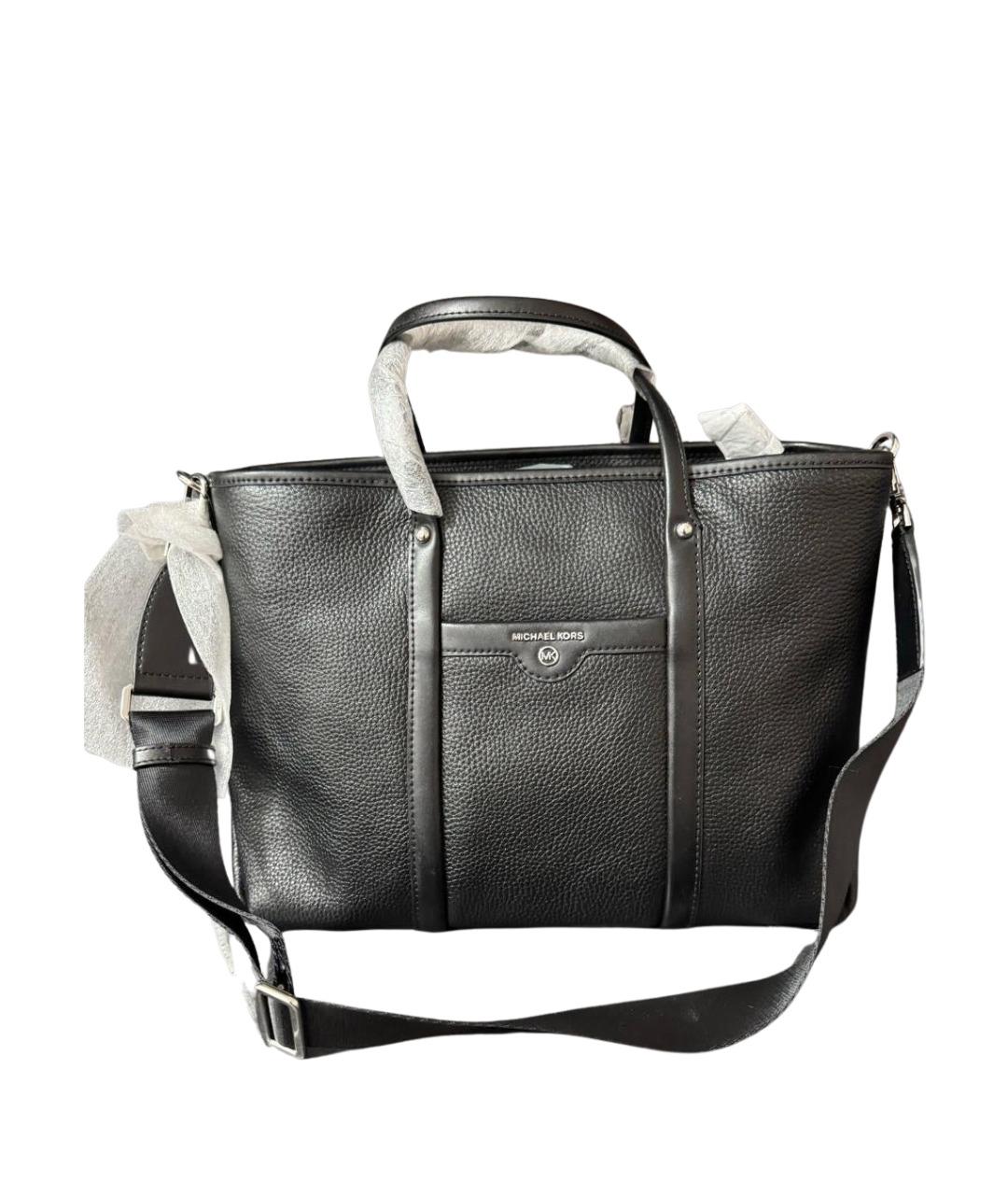 MICHAEL KORS Черная кожаная сумка с короткими ручками, фото 1