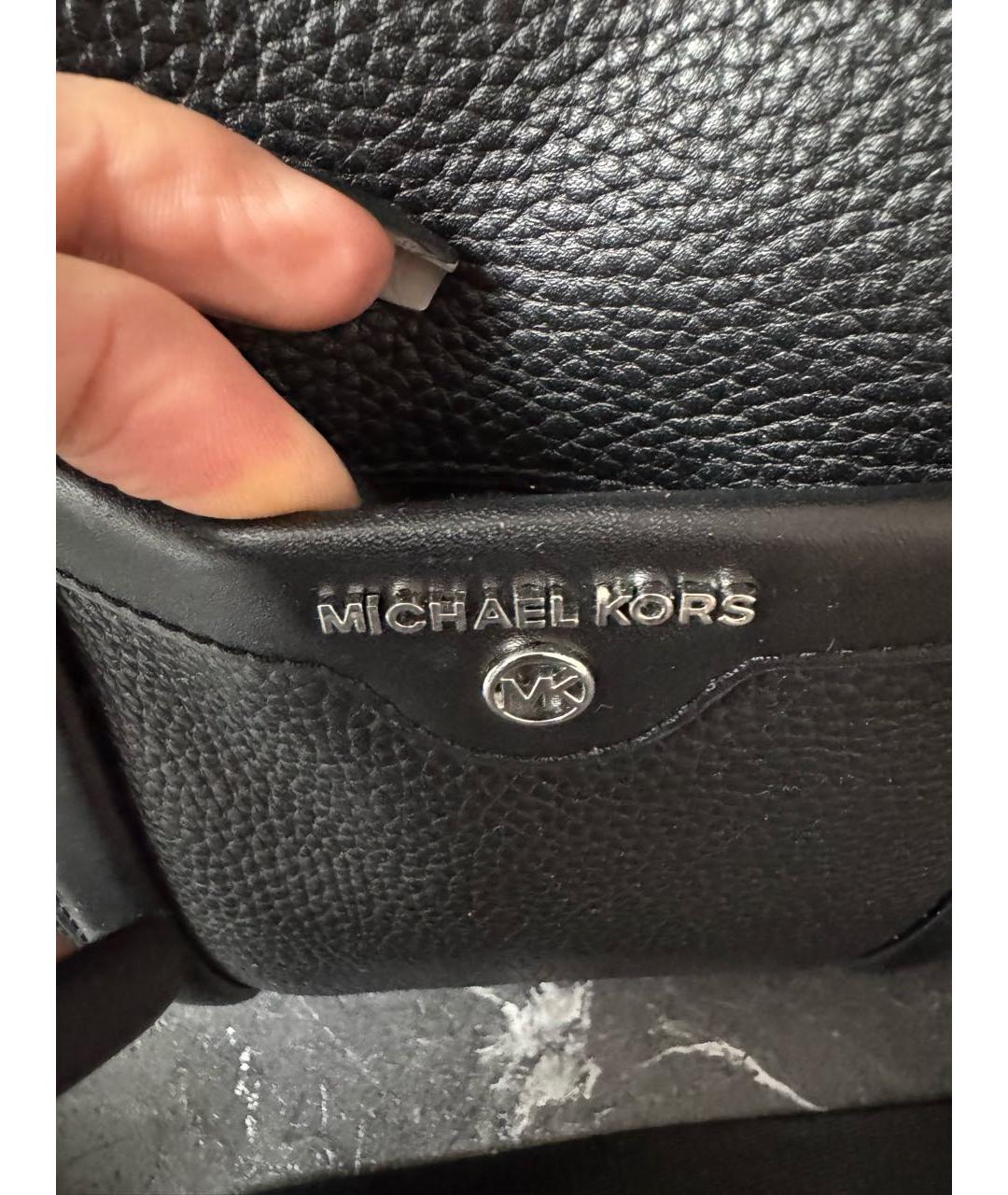 MICHAEL KORS Черная кожаная сумка с короткими ручками, фото 8