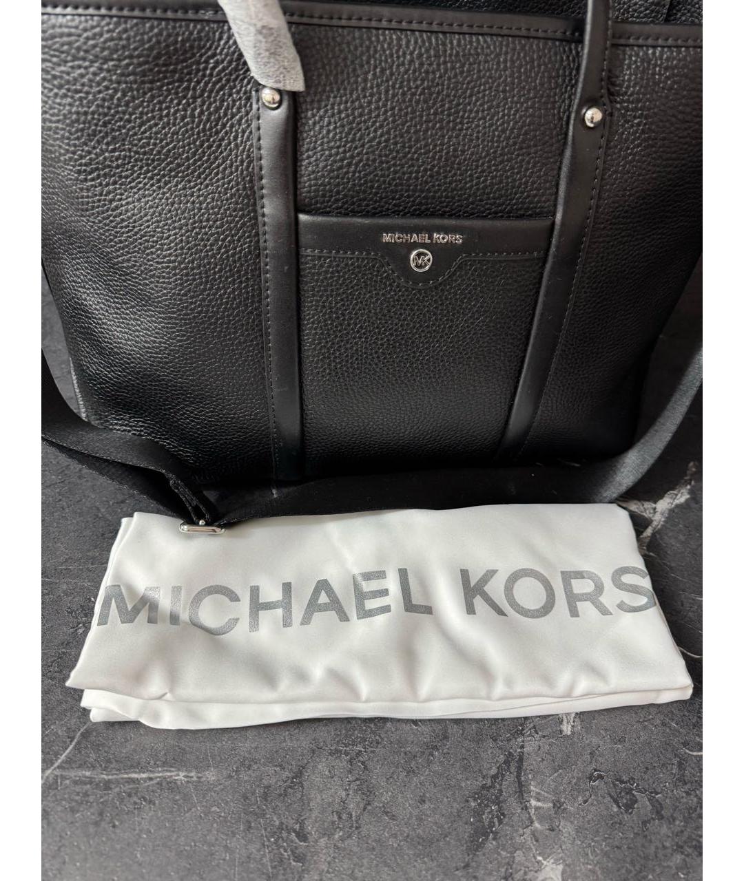 MICHAEL KORS Черная кожаная сумка с короткими ручками, фото 5