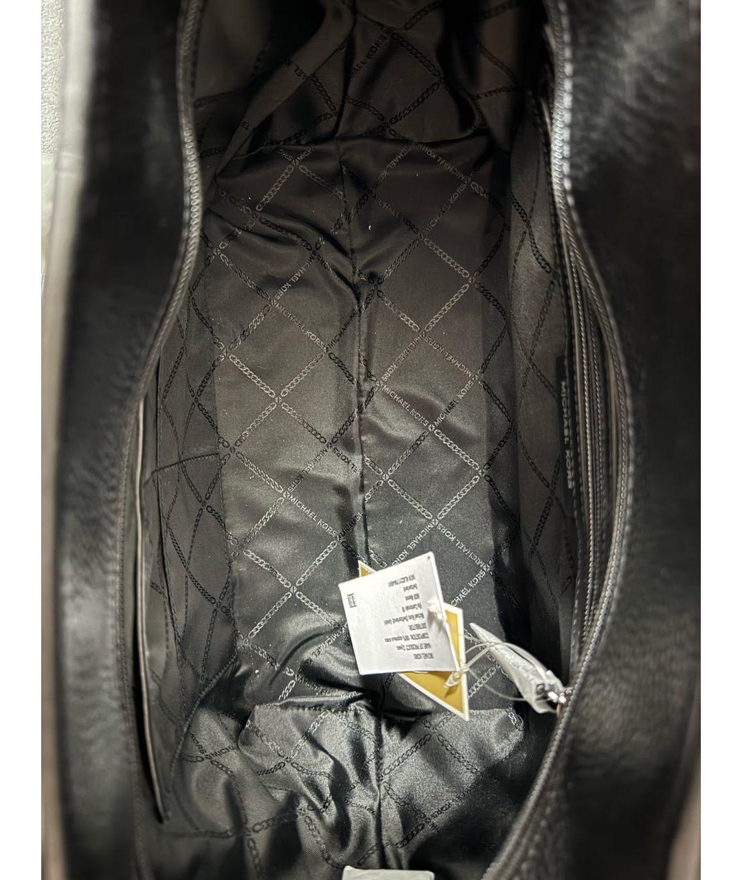 MICHAEL KORS Черная кожаная сумка с короткими ручками, фото 4