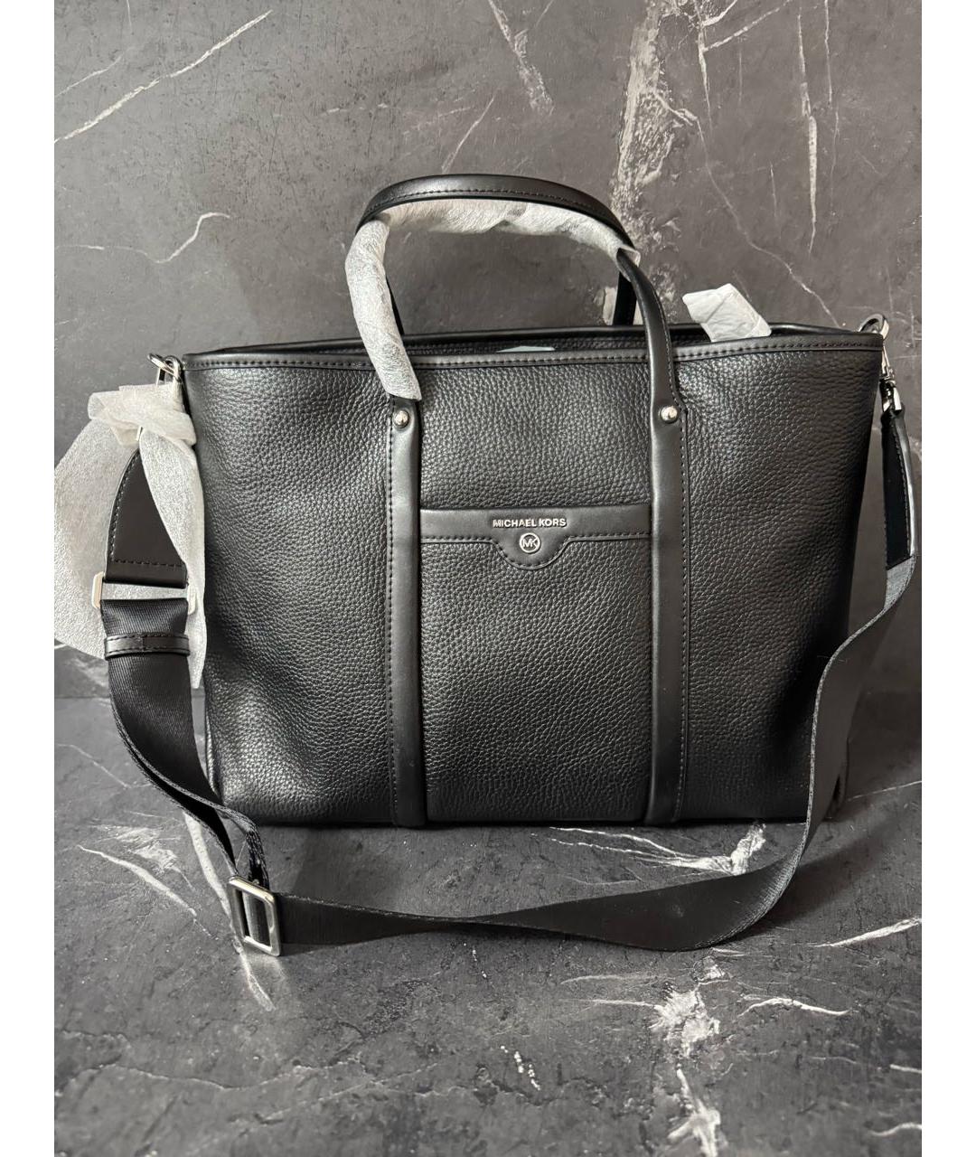 MICHAEL KORS Черная кожаная сумка с короткими ручками, фото 9