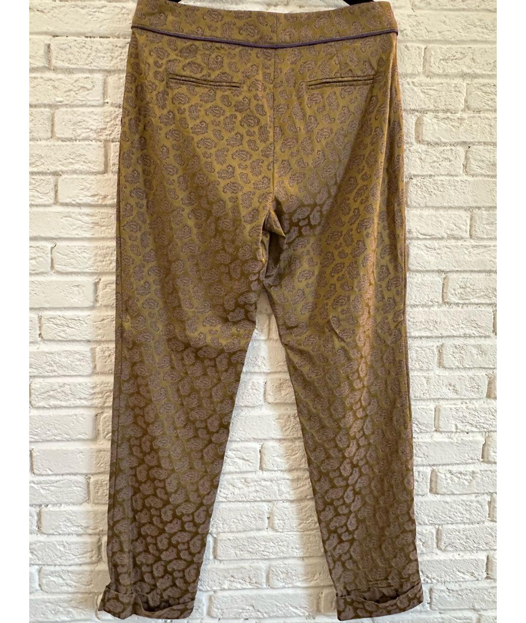 ETRO Хаки вискозные прямые брюки, фото 2