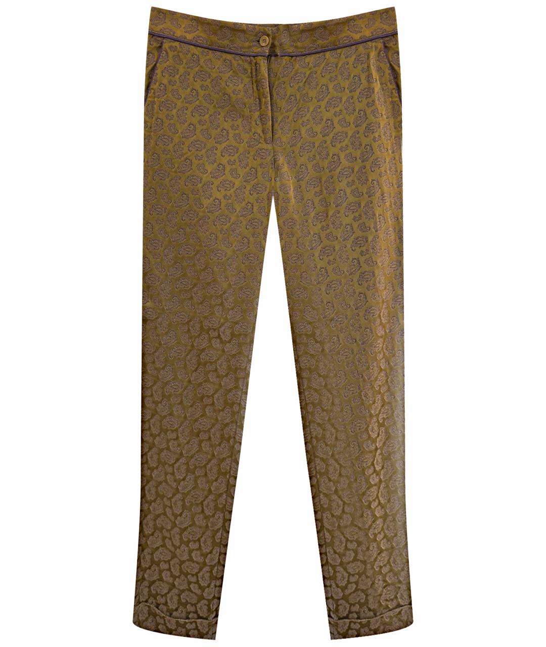 ETRO Хаки вискозные прямые брюки, фото 1