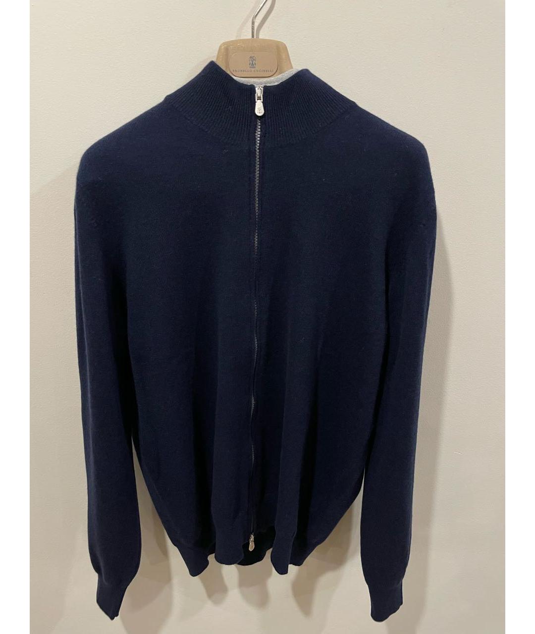 BRUNELLO CUCINELLI Темно-синий кашемировый кардиган, фото 8