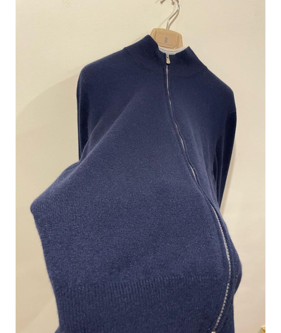 BRUNELLO CUCINELLI Темно-синий кашемировый кардиган, фото 4