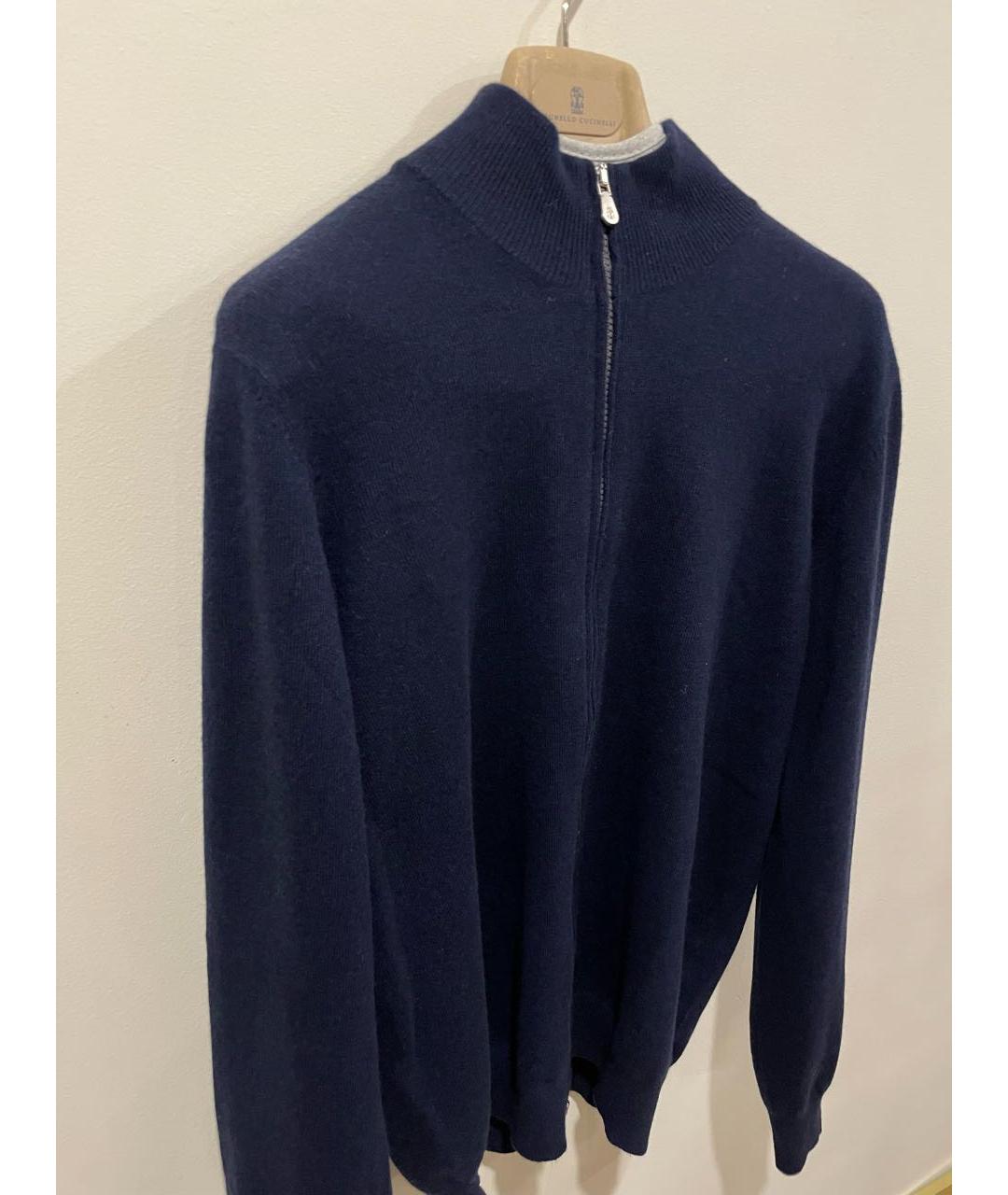 BRUNELLO CUCINELLI Темно-синий кашемировый кардиган, фото 3