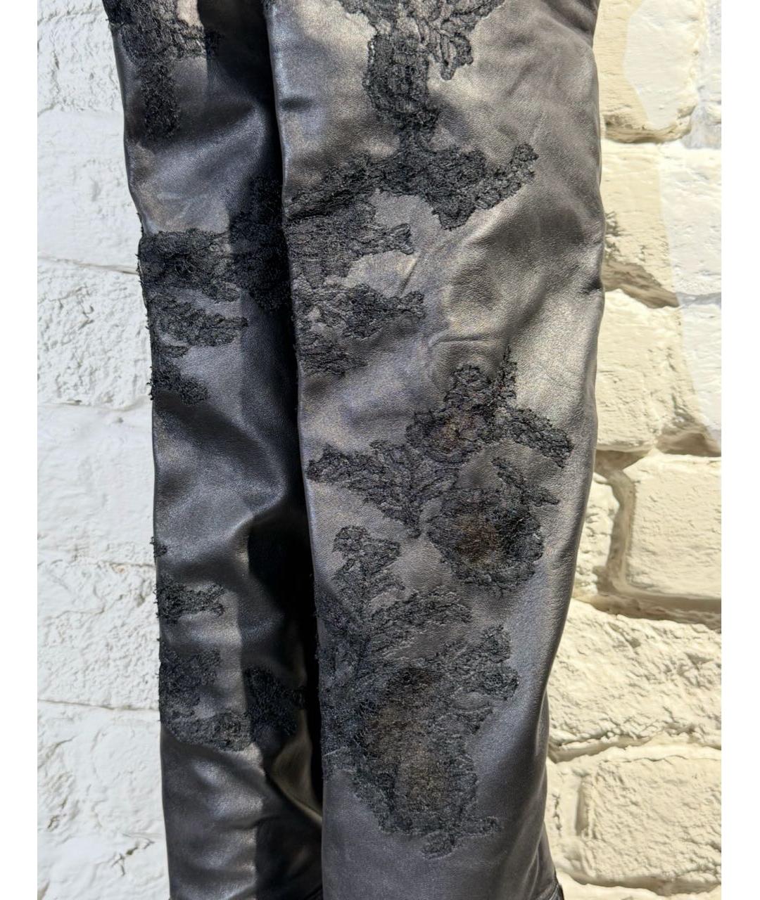 ERMANNO SCERVINO Черные кожаные ботфорты, фото 7