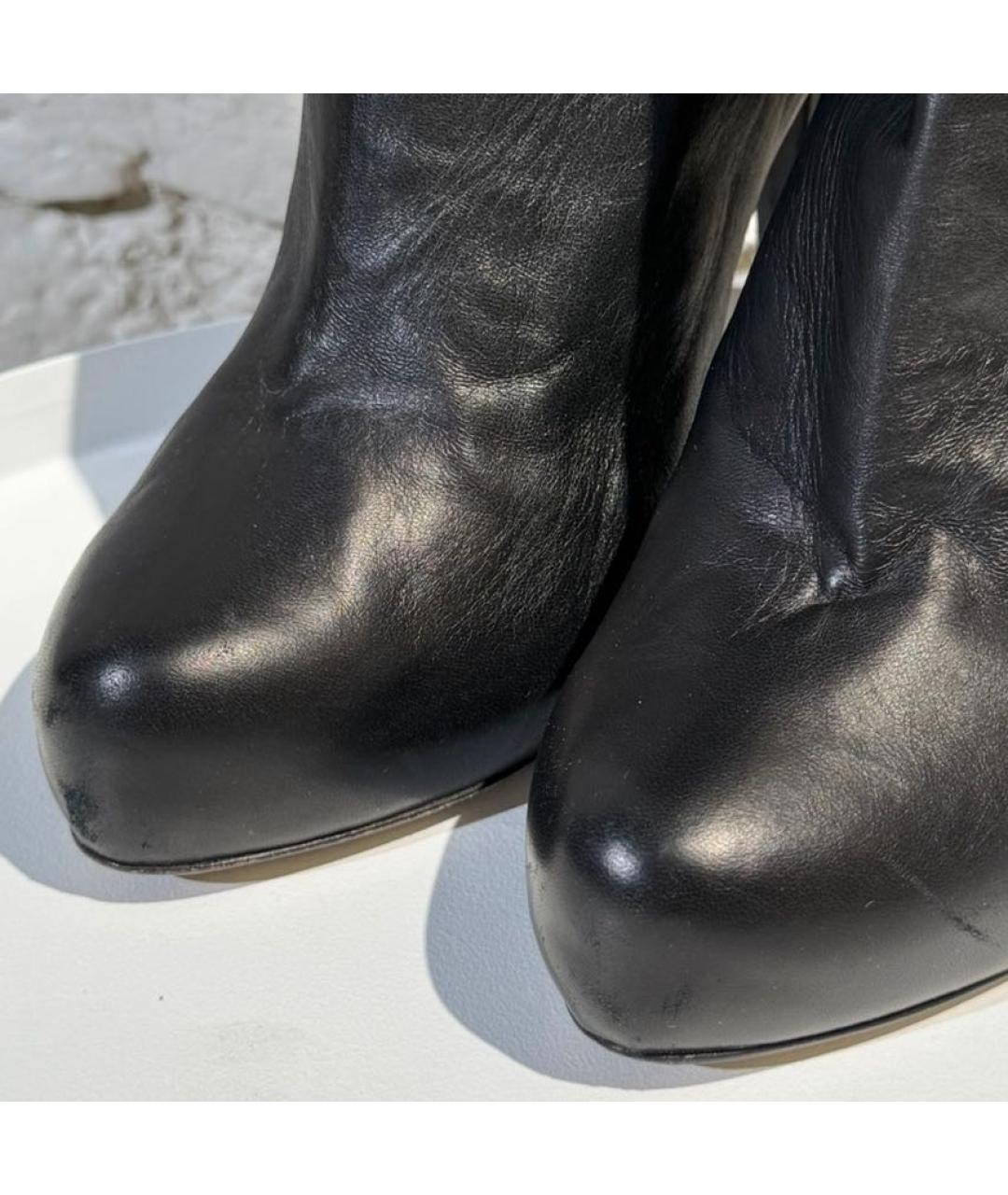 ERMANNO SCERVINO Черные кожаные ботфорты, фото 3