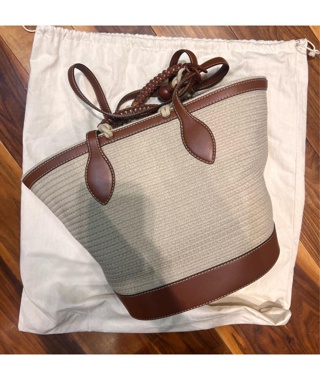 LORO PIANA Бежевая пелетеная пляжная сумка, фото 9