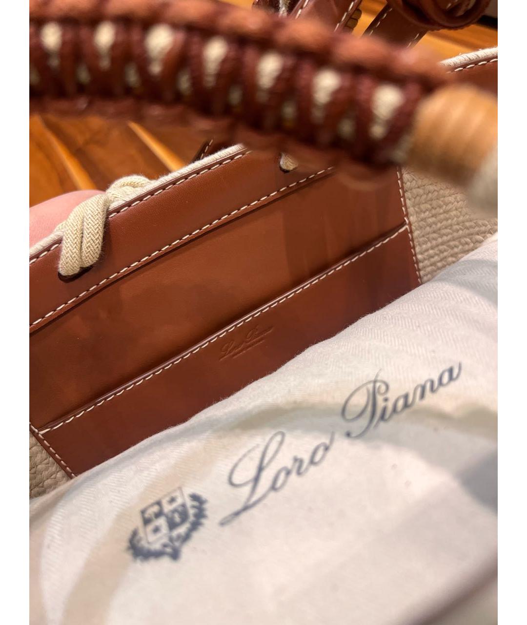 LORO PIANA Бежевая пелетеная пляжная сумка, фото 3