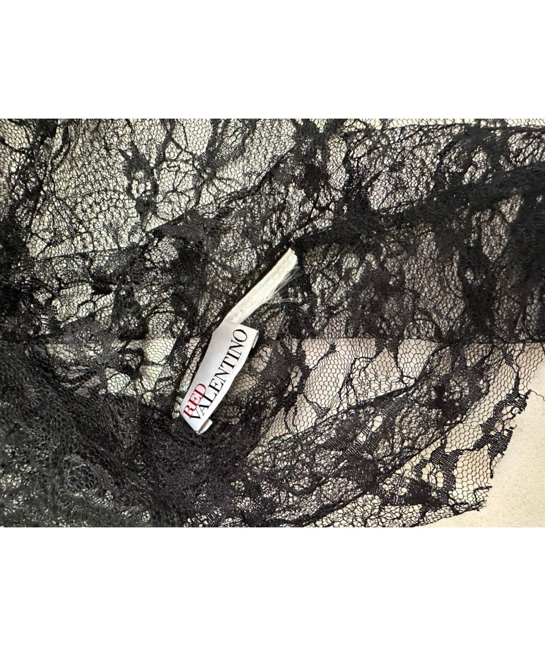 RED VALENTINO Черное сетчатое вечернее платье, фото 5