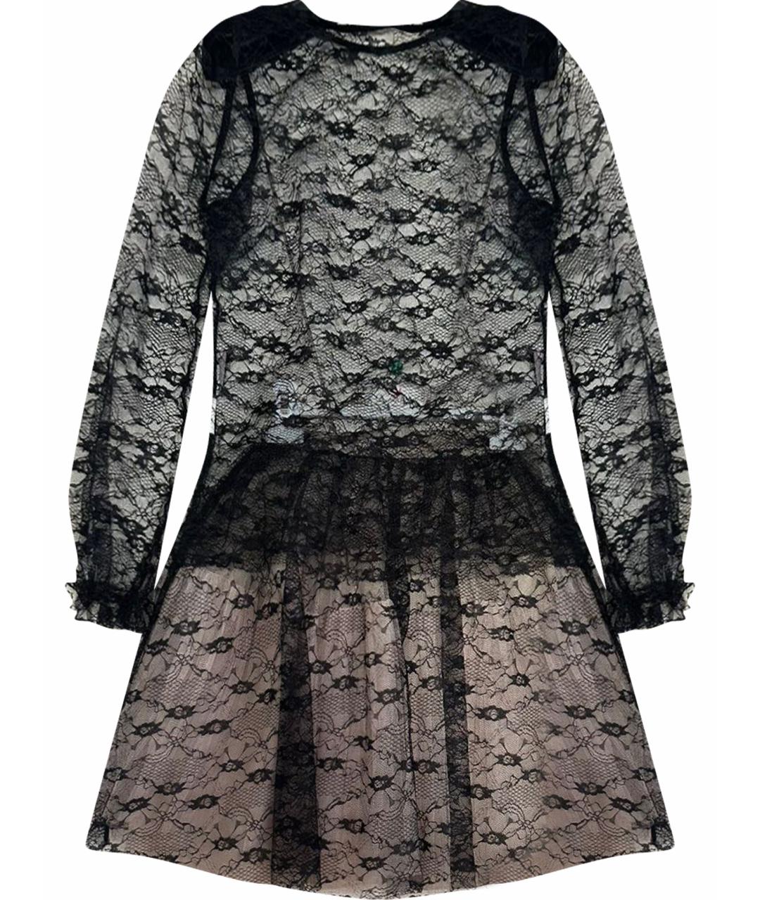 RED VALENTINO Черное сетчатое вечернее платье, фото 1