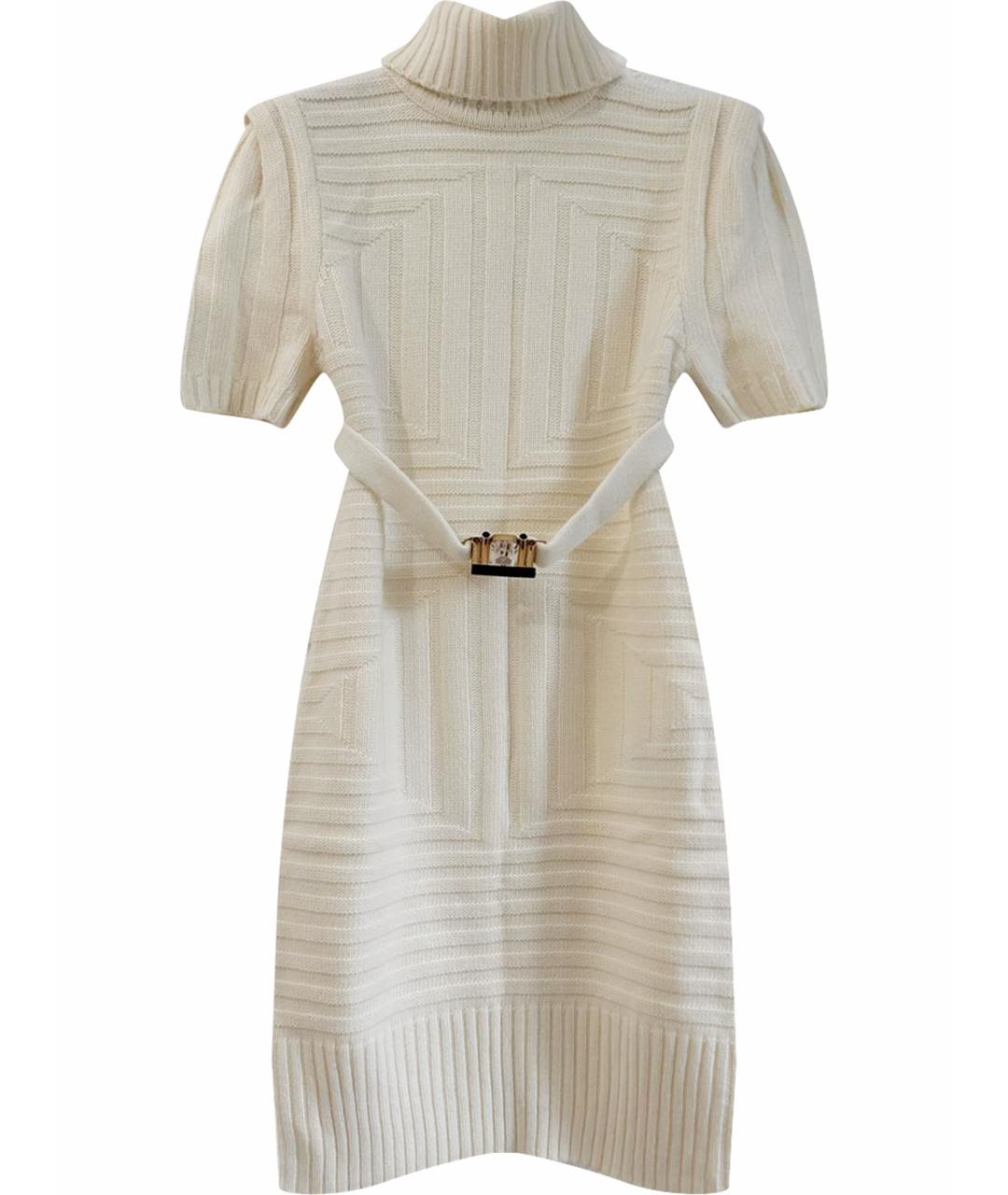 CAVALLI CLASS Белое шерстяное повседневное платье, фото 1