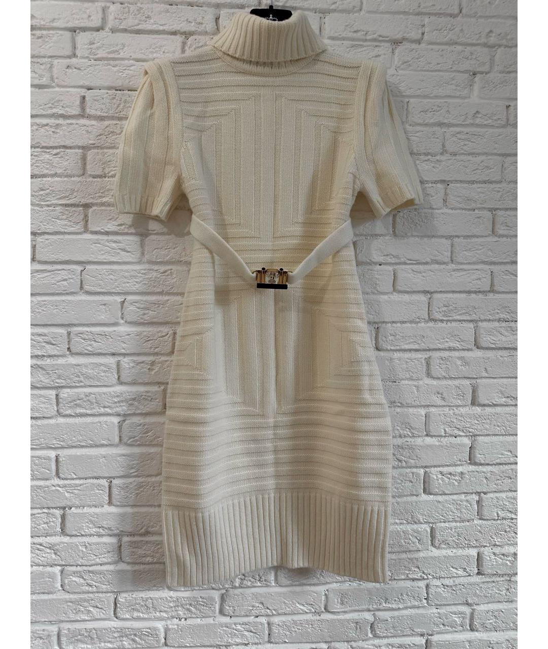 CAVALLI CLASS Белое шерстяное повседневное платье, фото 6