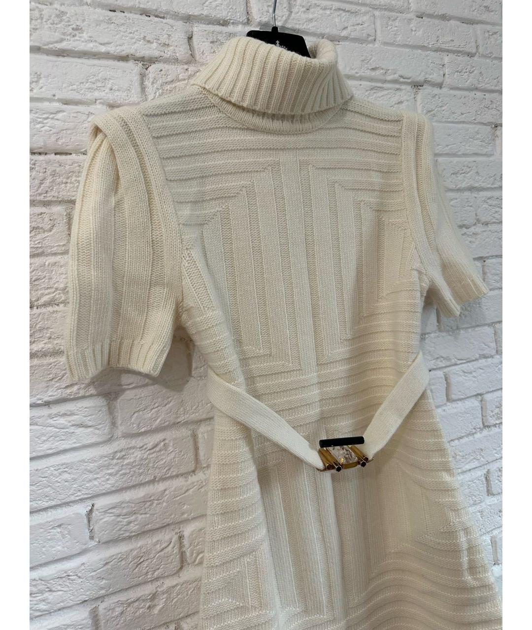 CAVALLI CLASS Белое шерстяное повседневное платье, фото 2