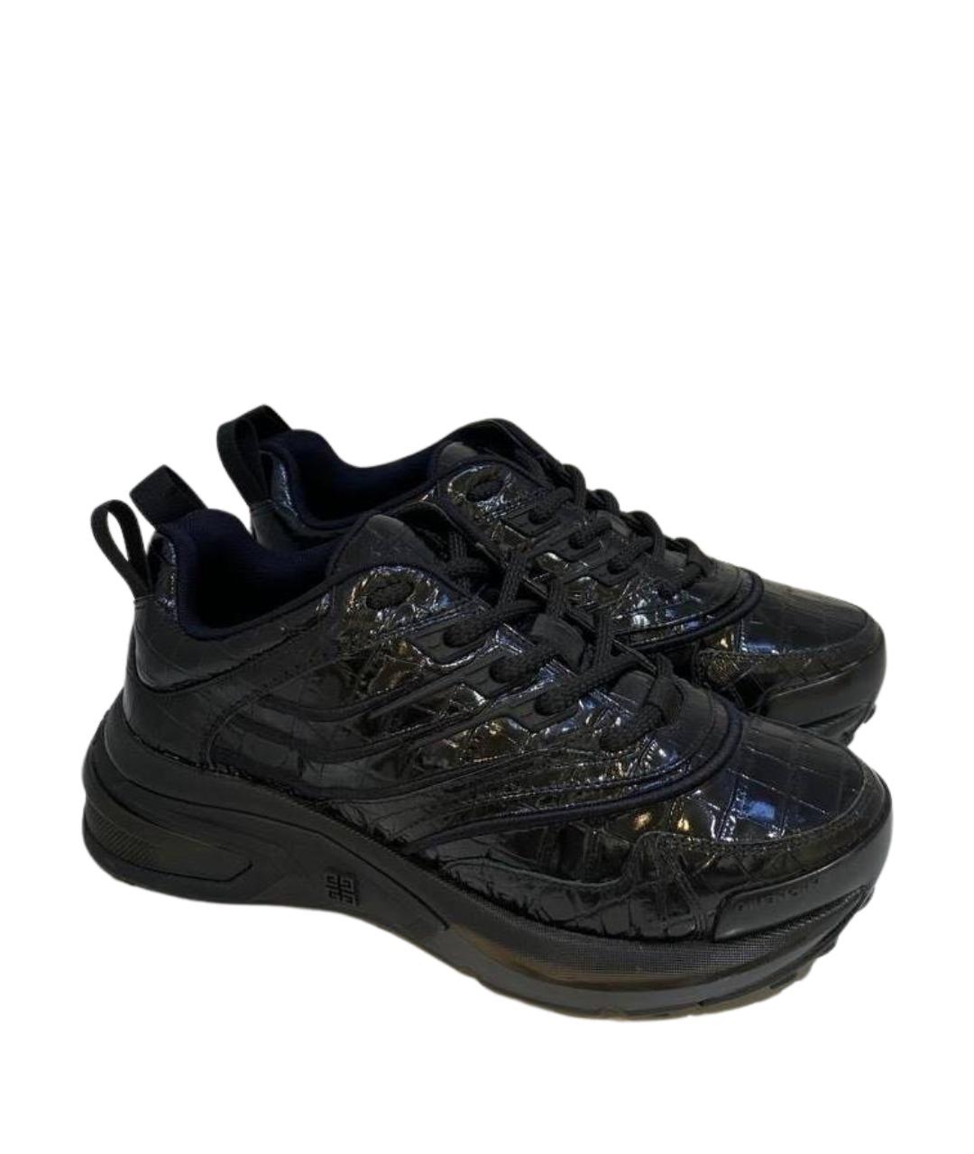 GIVENCHY Черные кроссовки из лакированной кожи, фото 1