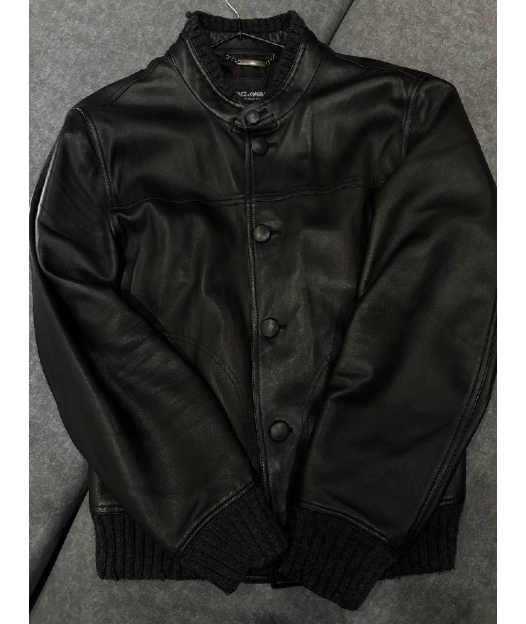 DOLCE&GABBANA Черная кожаная куртка, фото 4