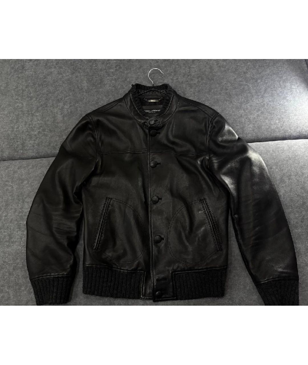 DOLCE&GABBANA Черная кожаная куртка, фото 10