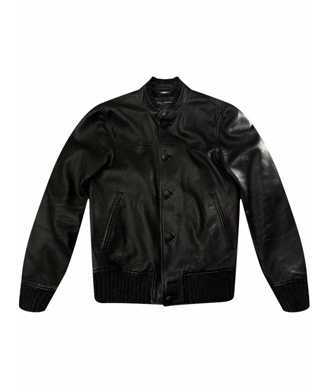 DOLCE&GABBANA Черная кожаная куртка, фото 1