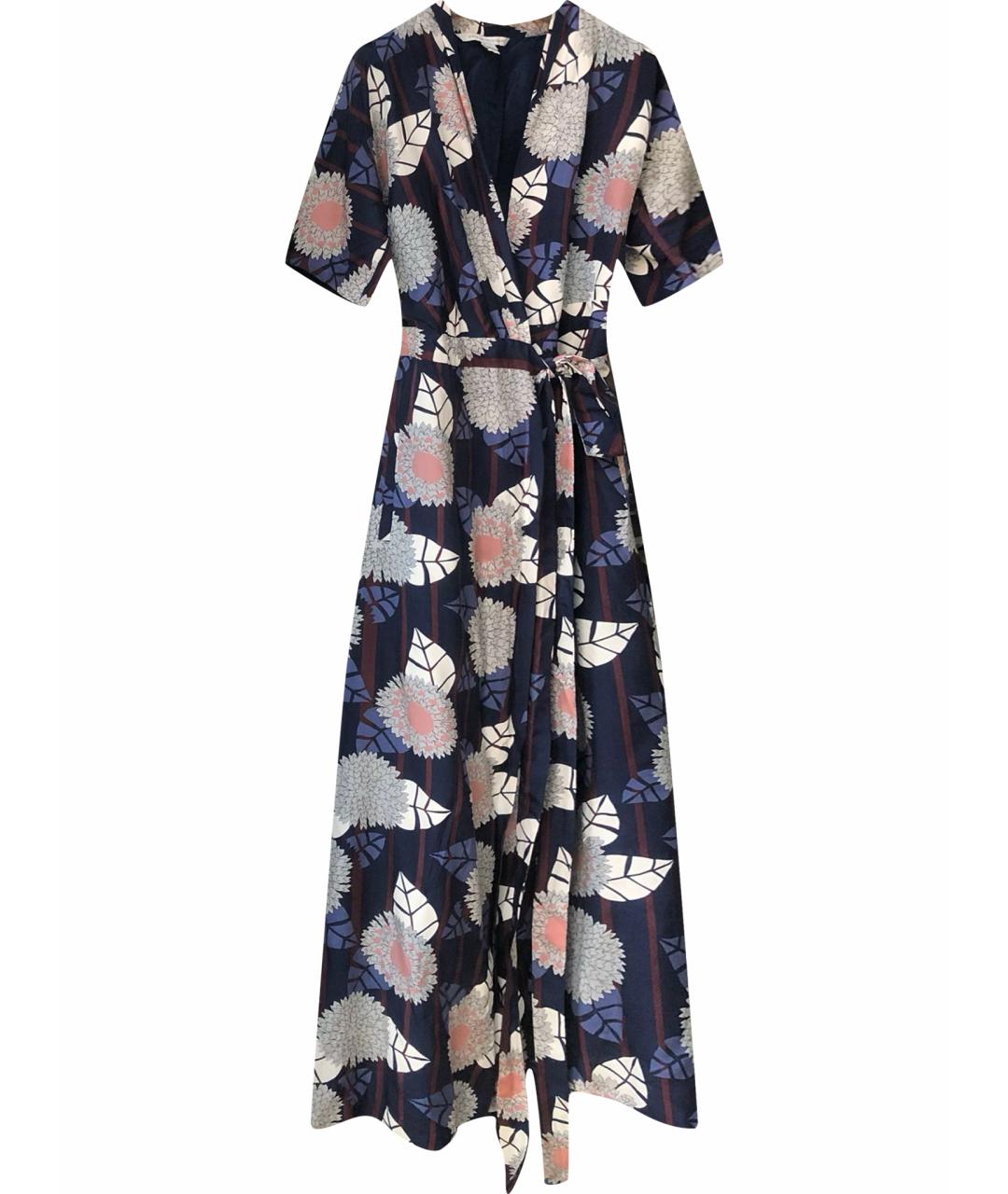 DIANE VON FURSTENBERG Темно-синее шелковое вечернее платье, фото 1