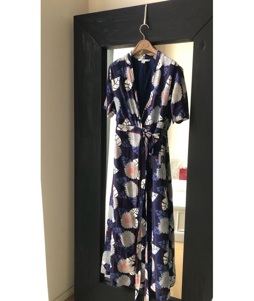 DIANE VON FURSTENBERG Темно-синее шелковое вечернее платье, фото 2