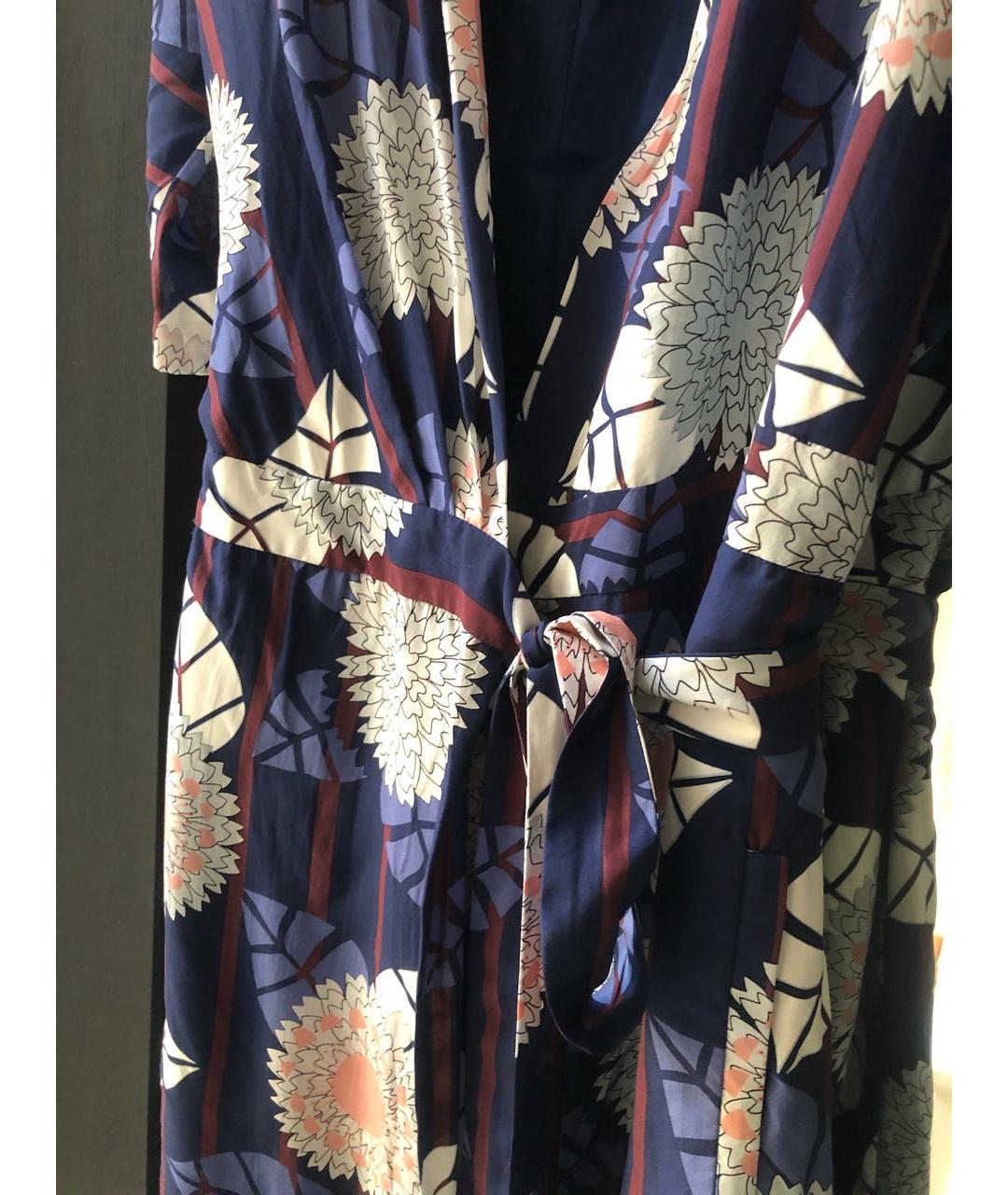 DIANE VON FURSTENBERG Темно-синее шелковое вечернее платье, фото 5