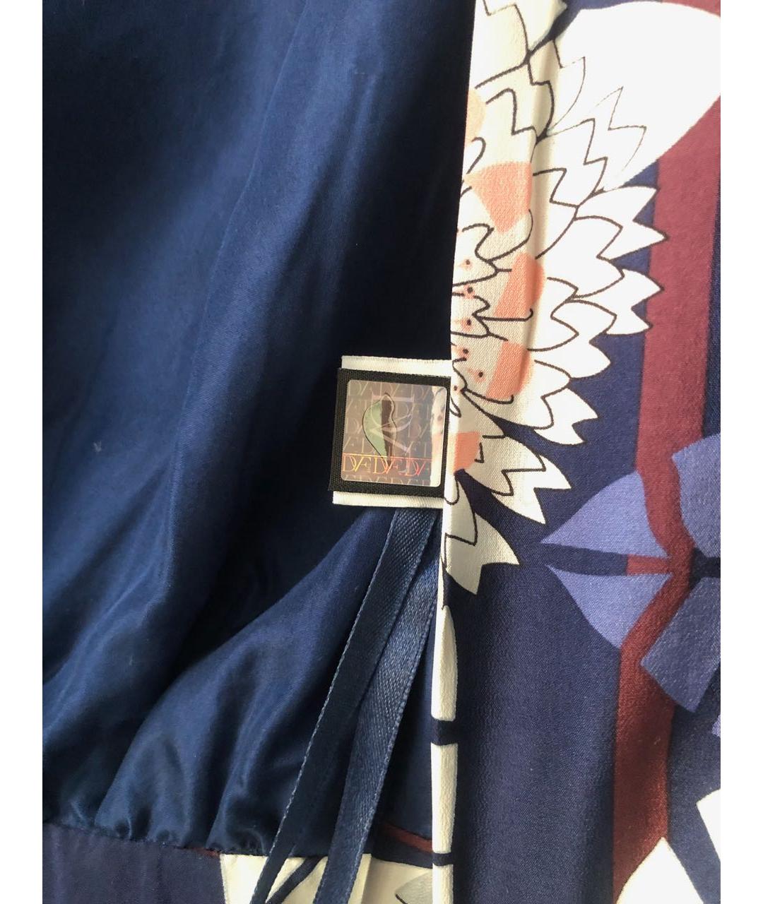 DIANE VON FURSTENBERG Темно-синее шелковое вечернее платье, фото 6