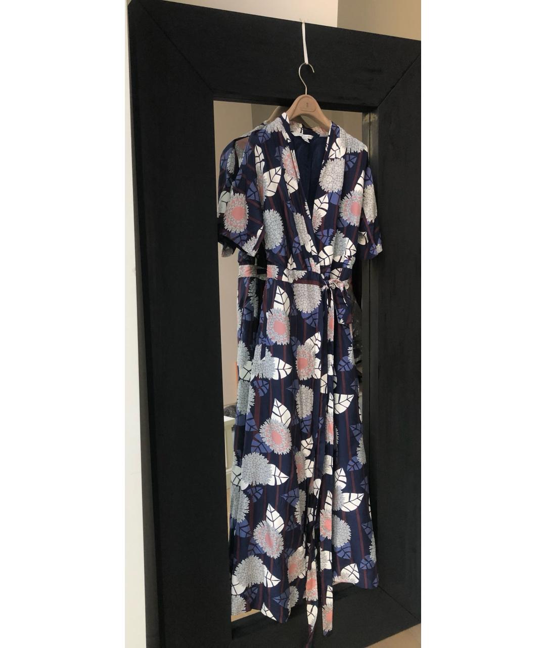 DIANE VON FURSTENBERG Темно-синее шелковое вечернее платье, фото 8