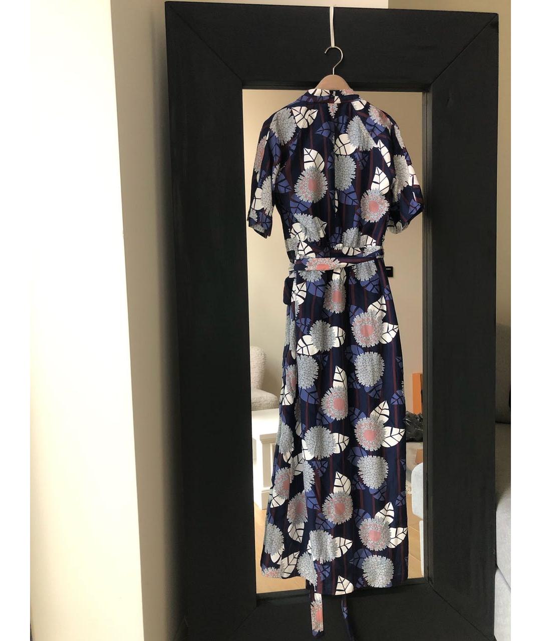 DIANE VON FURSTENBERG Темно-синее шелковое вечернее платье, фото 3