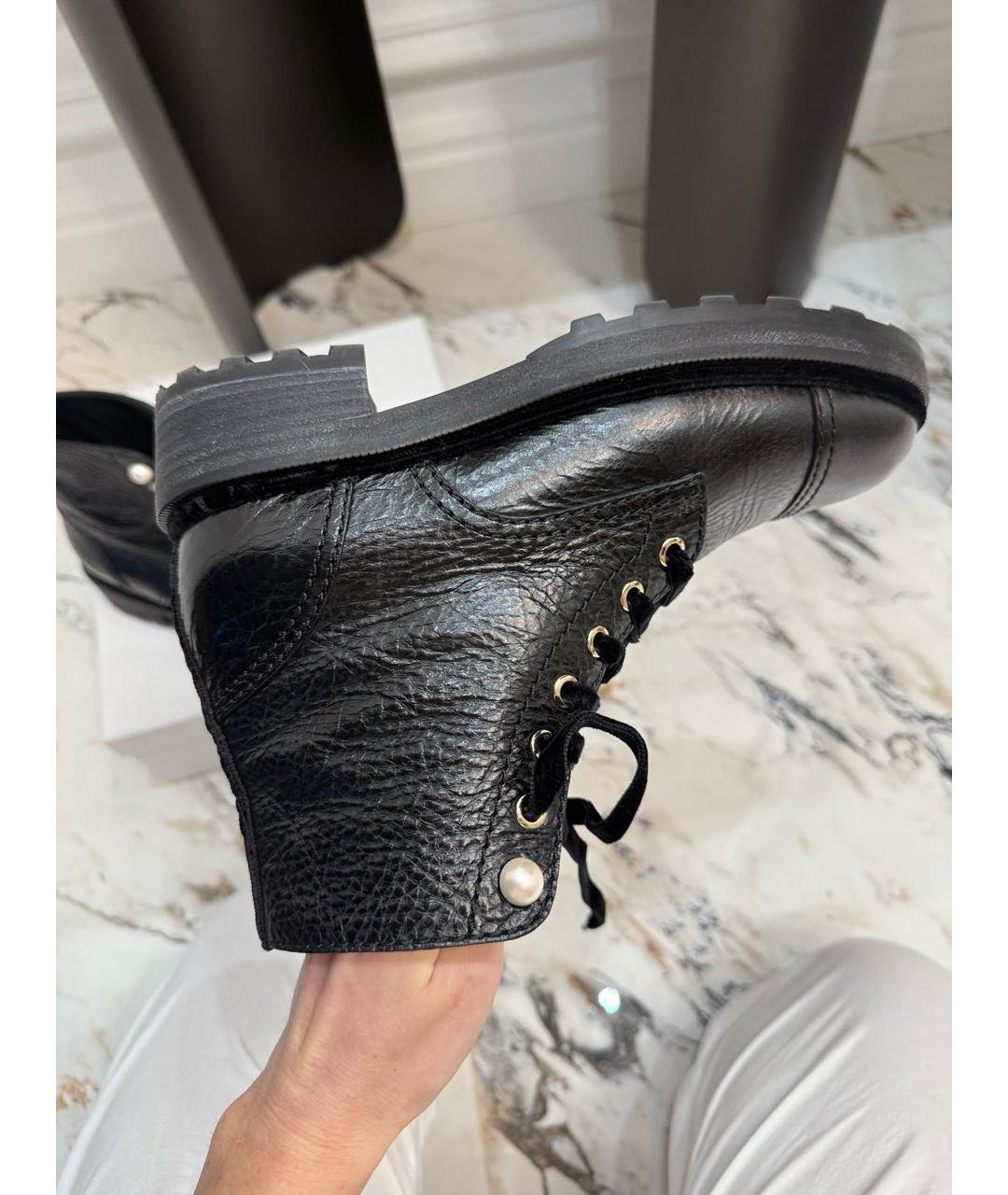 CHANEL Черные ботинки из лакированной кожи, фото 7