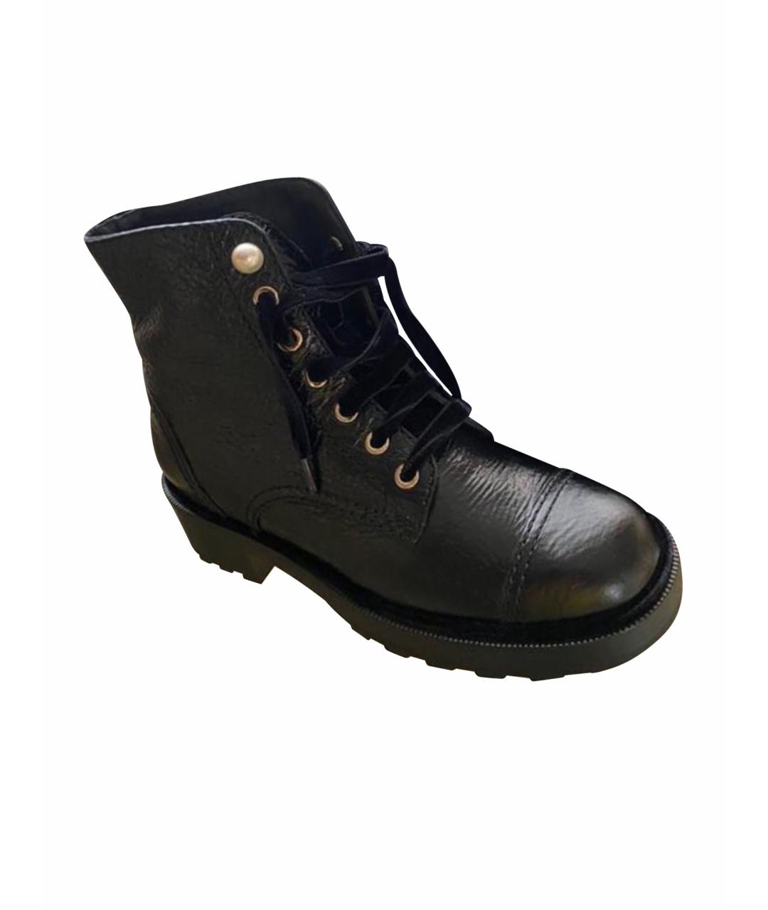 CHANEL Черные ботинки из лакированной кожи, фото 1