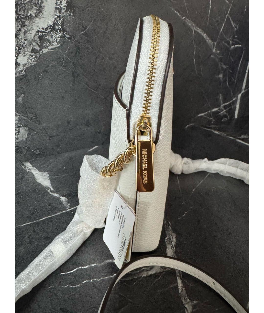 MICHAEL KORS Белая кожаная сумка через плечо, фото 2