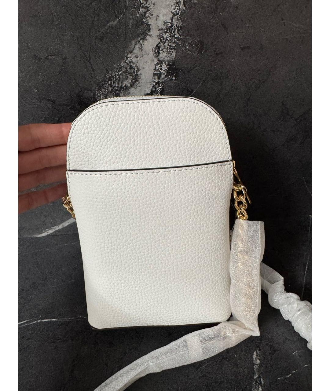 MICHAEL KORS Белая кожаная сумка через плечо, фото 3