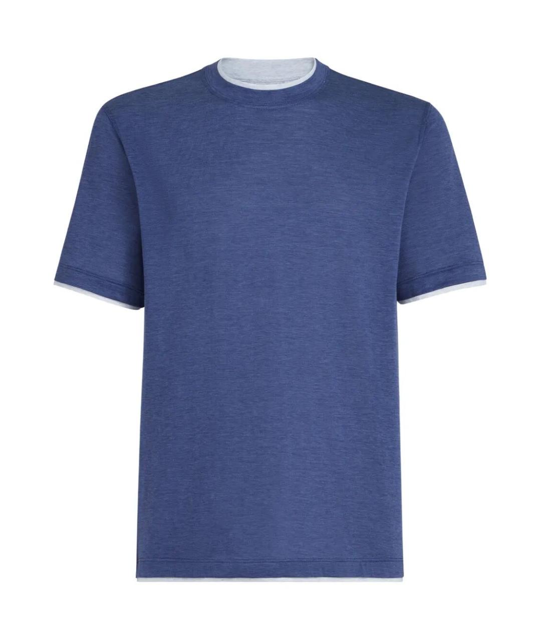 BRUNELLO CUCINELLI Синяя футболка, фото 1