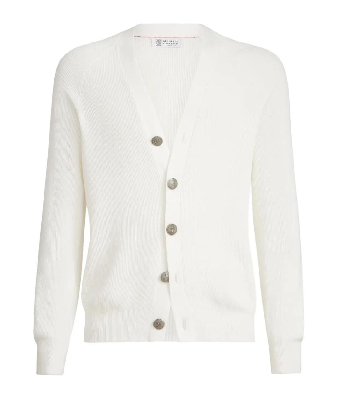 BRUNELLO CUCINELLI Белый хлопковый кардиган, фото 1
