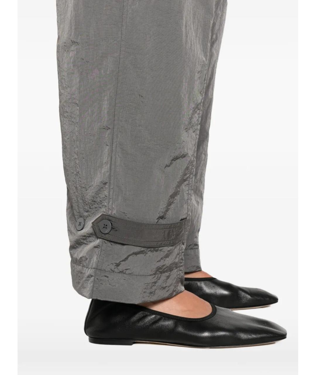 PINKO Серые полиамидовые прямые брюки, фото 3