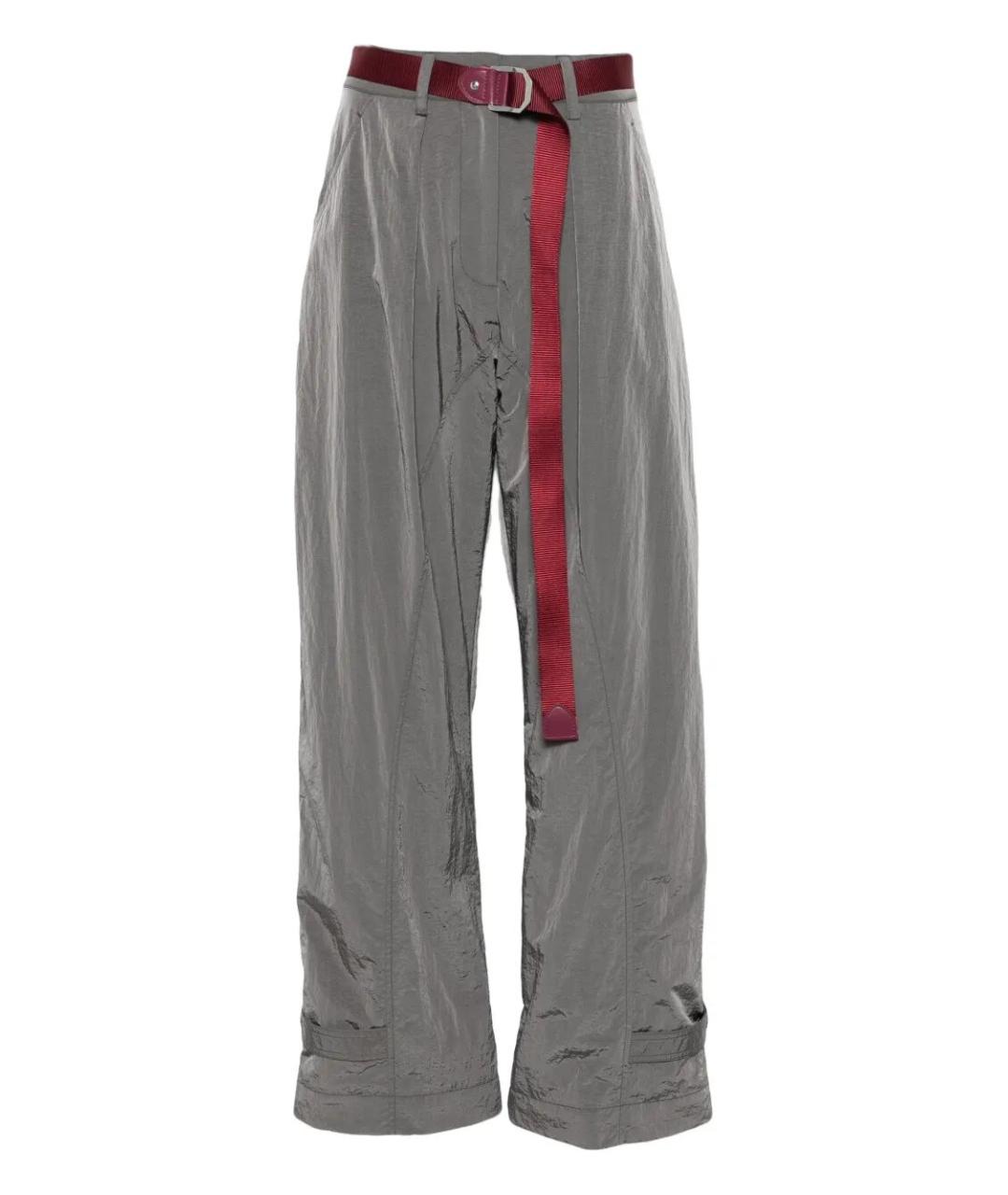 PINKO Серые полиамидовые прямые брюки, фото 1