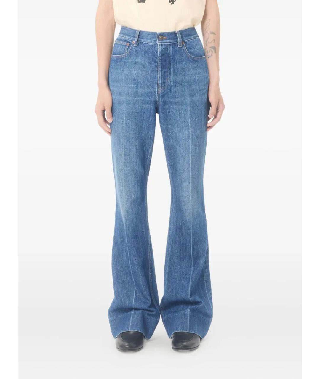 VALENTINO Синие хлопковые прямые джинсы, фото 4