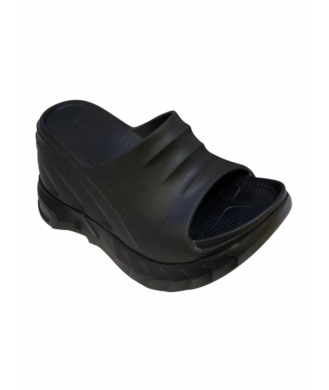 GIVENCHY Черные резиновые сабо, фото 1