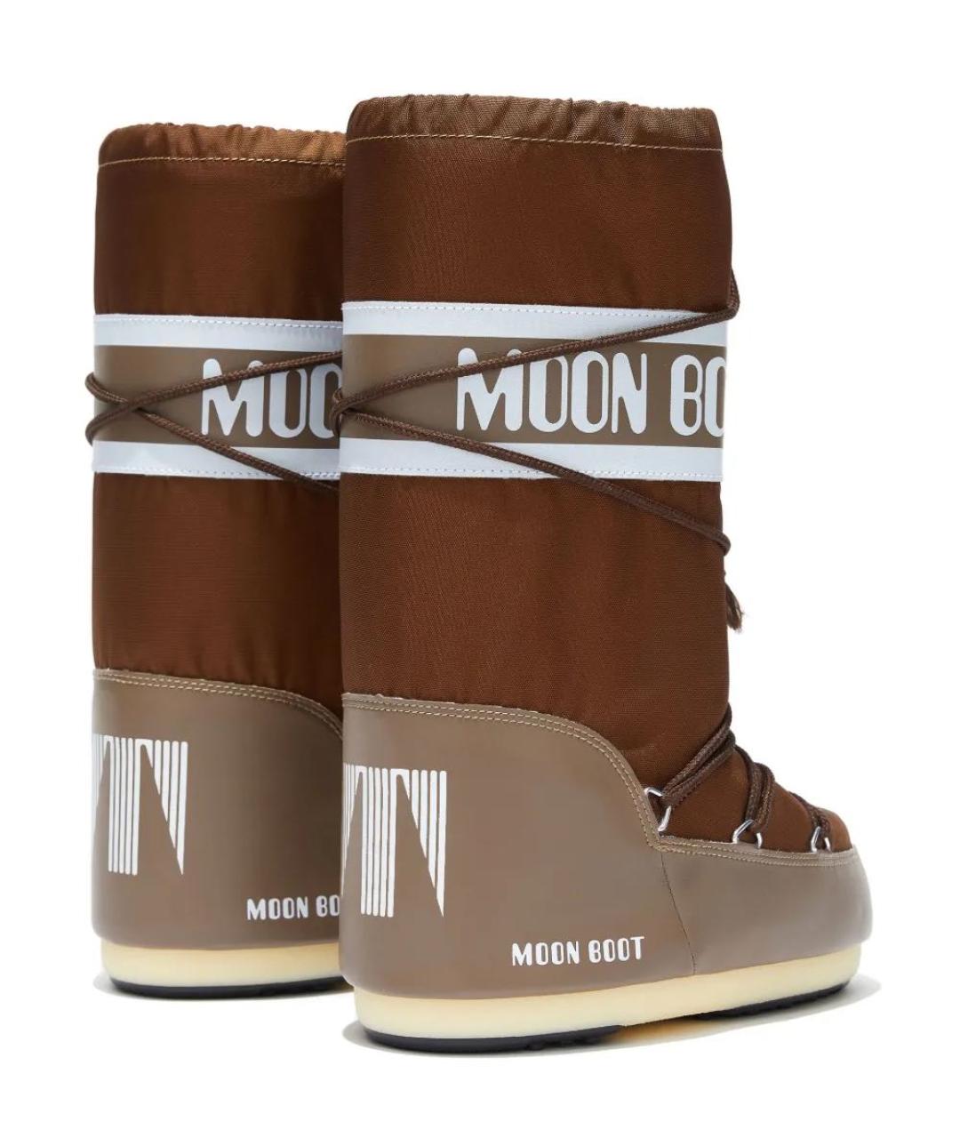 MOON BOOT Коричневые текстильные сапоги, фото 4