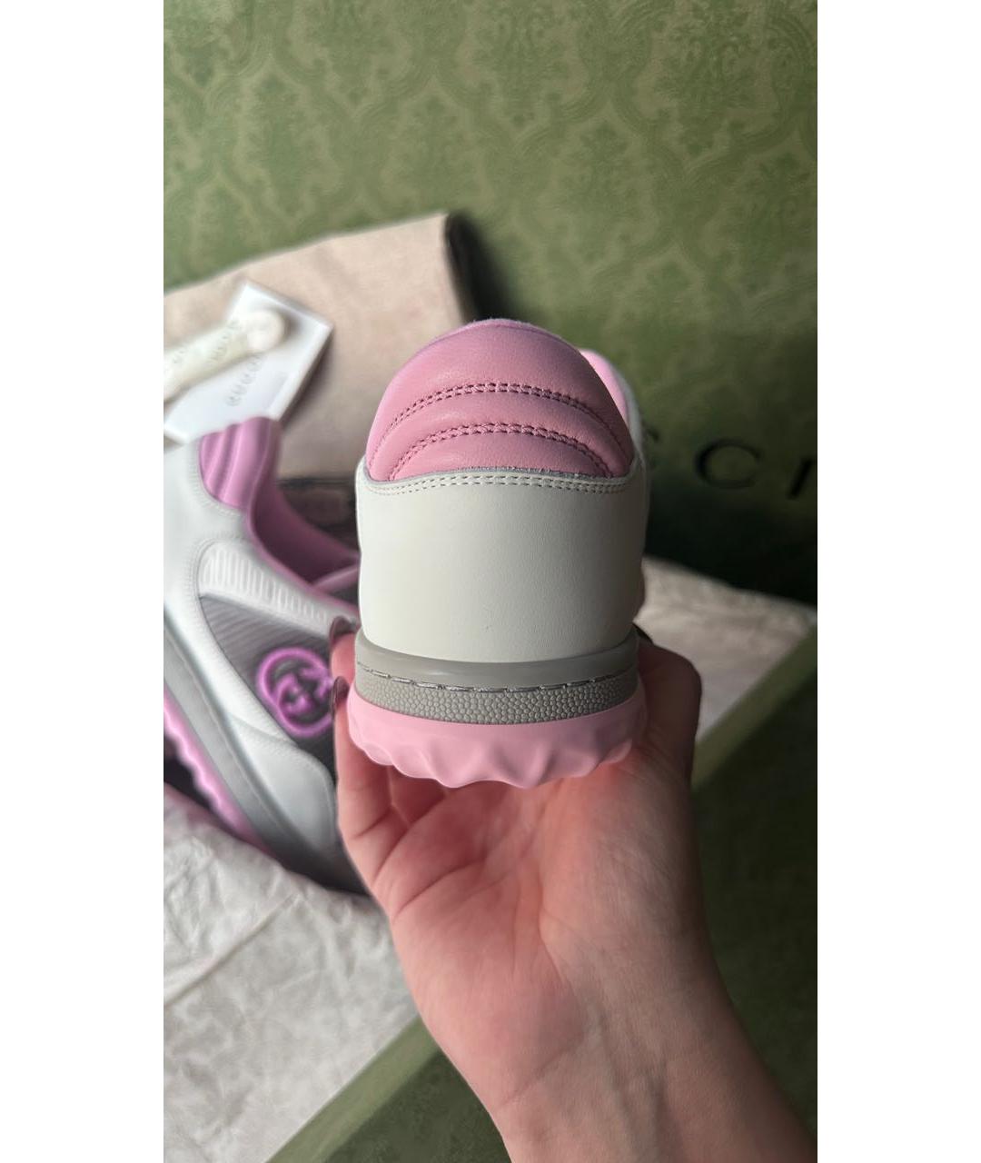 GUCCI Розовые кожаные кеды, фото 8