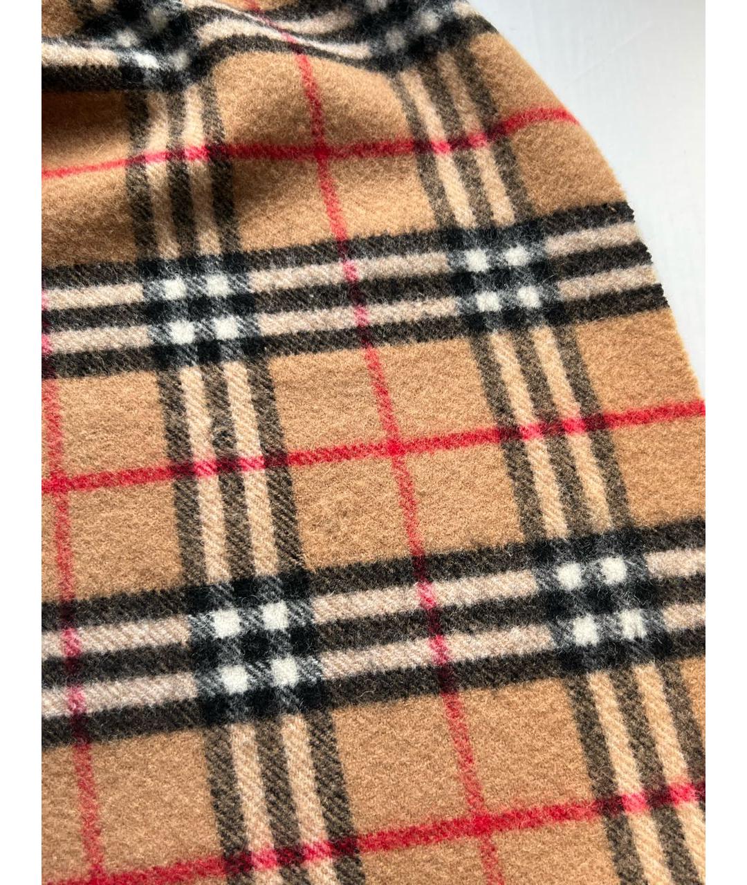 BURBERRY Коричневый шерстяной шарф, фото 7