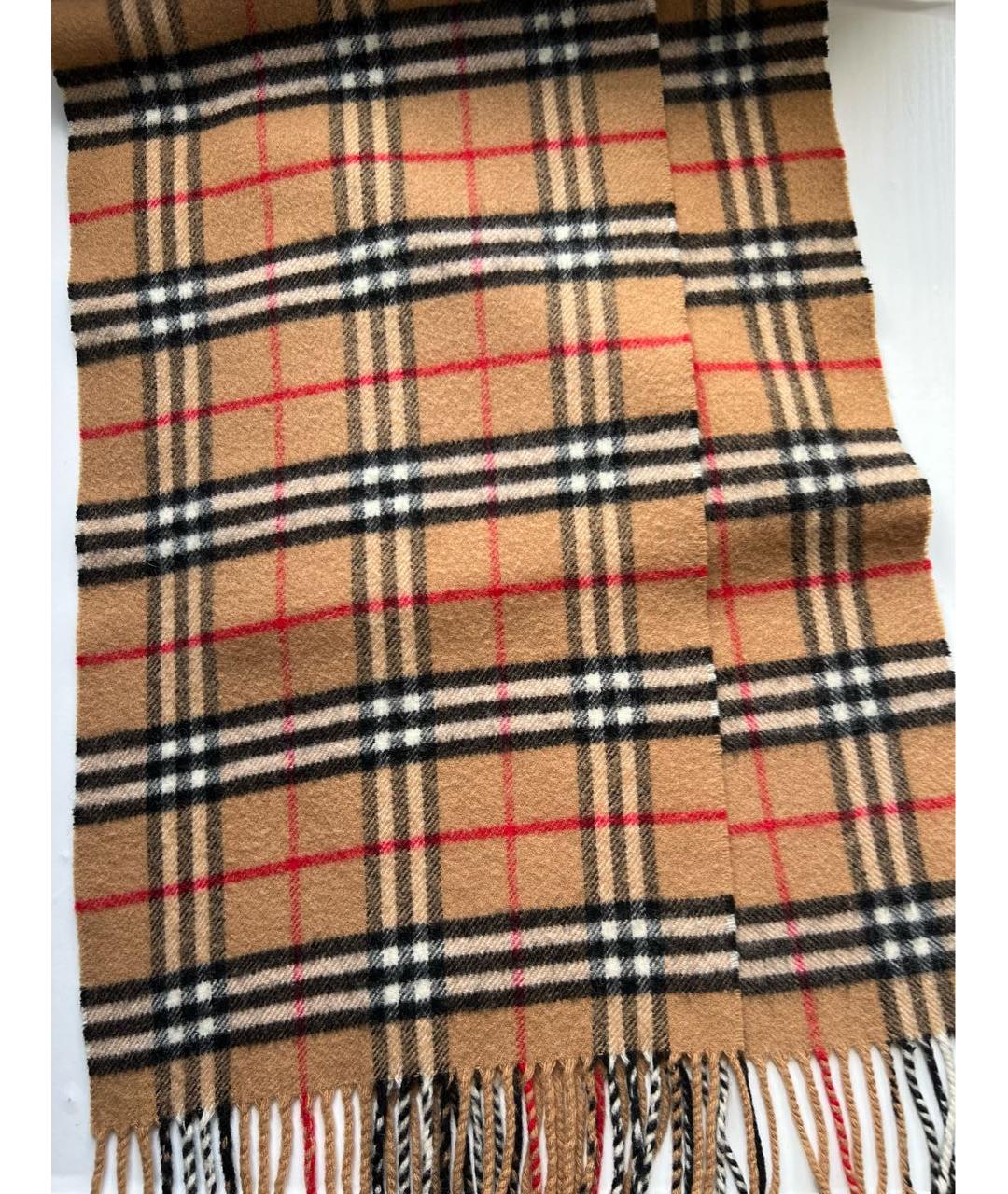 BURBERRY Коричневый шерстяной шарф, фото 4